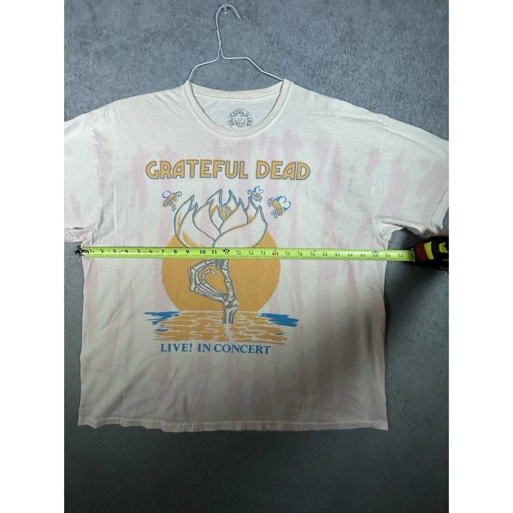 Grateful Dead Live! In Concert Graphic T-Shirt White/Pink Tie Dye SM/MD